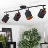 Fallhagen lampa sufitowa, spot sufitowy czarny, 4-punktowe