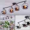 Koyoto lampa sufitowa, kula świetlna chrom, przydymiony, 4-punktowe