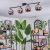 Koyoto lampa sufitowa, kula świetlna chrom, przydymiony, 4-punktowe