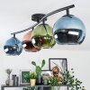 Koyoto lampa sufitowa, kula świetlna niebeieski, zielony, miedziany, 4-punktowe