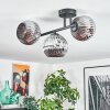 Ripoll lampa sufitowa, kula świetlna chrom, przydymiony, 3-punktowe