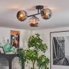 Ripoll lampa sufitowa, kula świetlna chrom, przydymiony, 3-punktowe