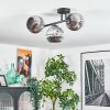 Ripoll lampa sufitowa, kula świetlna chrom, przydymiony, 3-punktowe