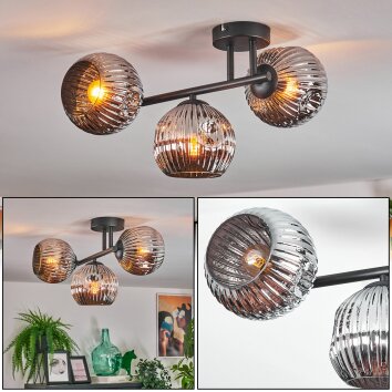 Ripoll Lampa sufitowa, Kula świetlna Chrom, Przydymiony, 3-punktowe