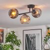 Ripoll lampa sufitowa, kula świetlna chrom, przezroczysty, przydymiony, 3-punktowe