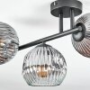 Ripoll lampa sufitowa, kula świetlna chrom, przezroczysty, przydymiony, 3-punktowe