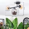 Chehalis lampa sufitowa, kula świetlna bursztynowy, przydymiony, 3-punktowe