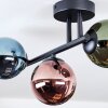 Chehalis lampa sufitowa, kula świetlna niebeieski, zielony, miedziany, 3-punktowe