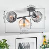 Koyoto Lampa sufitowa, Kula świetlna W kolorze bursztynu, Przezroczysty, Przydymiony, 3-punktowe