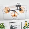 Koyoto lampa sufitowa, kula świetlna bursztynowy, 3-punktowe