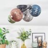 Chehalis lampa sufitowa, kula świetlna niebeieski, zielony, miedziany, przydymiony, 4-punktowe