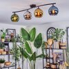 Koyoto lampa sufitowa, kula świetlna niebeieski, zielony, przezroczysty, miedziany, 4-punktowe