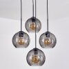 Koyoto lampa wisząca, kula świetlna, lampa wisząca przydymiony, 4-punktowe