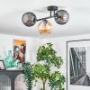 Koyoto lampa sufitowa, kula świetlna bursztynowy, przydymiony, 3-punktowe