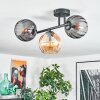 Koyoto lampa sufitowa, kula świetlna bursztynowy, przydymiony, 3-punktowe