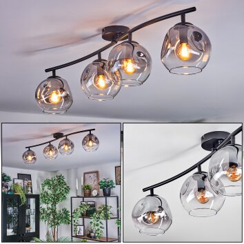 Ripoll lampa sufitowa, kula świetlna przezroczysty, przydymiony, 4-punktowe