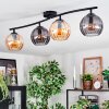 Koyoto lampa sufitowa, kula świetlna bursztynowy, przydymiony, 4-punktowe