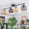 Koyoto lampa sufitowa, kula świetlna bursztynowy, przydymiony, 4-punktowe