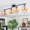 Koyoto lampa sufitowa, kula świetlna bursztynowy, 4-punktowe