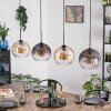 Koyoto lampa wisząca, kula świetlna, lampa wisząca bursztynowy, przezroczysty, przydymiony, 4-punktowe
