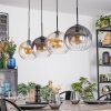 Koyoto lampa wisząca, kula świetlna, lampa wisząca bursztynowy, przezroczysty, przydymiony, 4-punktowe