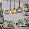 Koyoto lampa wisząca, kula świetlna, lampa wisząca bursztynowy, przezroczysty, przydymiony, 4-punktowe
