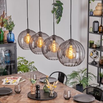 Koyoto Lampa wisząca, Kula świetlna, Lampa wisząca Przydymiony, 4-punktowe