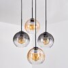 Koyoto lampa wisząca, kula świetlna, lampa wisząca bursztynowy, przezroczysty, przydymiony, 4-punktowe