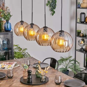 Koyoto lampa wisząca, kula świetlna, lampa wisząca bursztynowy, 4-punktowe