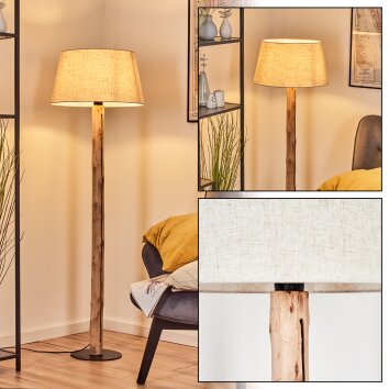 Bassagoda lampa stojąca kolory naturalne, czarny, 1-punktowy
