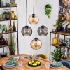 Koyoto lampa wisząca, kula świetlna, lampa wisząca 35 cm bursztynowy, przydymiony, 4-punktowe
