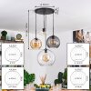Koyoto lampa wisząca, kula świetlna, lampa wisząca bursztynowy, przezroczysty, przydymiony, 4-punktowe