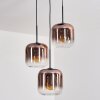 Lauden lampa wisząca, lampa wisząca przezroczysty, miedziany, 3-punktowe