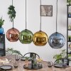 Koyoto lampa wisząca, kula świetlna, lampa wisząca niebeieski, złoty, zielony, miedziany, 4-punktowe