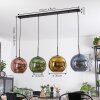 Koyoto lampa wisząca, kula świetlna, lampa wisząca niebeieski, złoty, zielony, miedziany, 4-punktowe