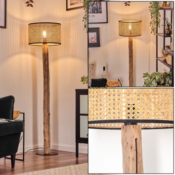 Ramila lampa stojąca kolory naturalne, czarny, 1-punktowy