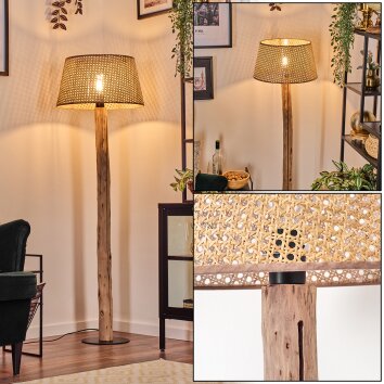 Barcos lampa stojąca kolory naturalne, czarny, 1-punktowy