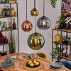 Koyoto lampa wisząca, kula świetlna, lampa wisząca niebeieski, złoty, zielony, miedziany, 4-punktowe