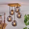 Jomin lampa sufitowa, kula świetlna kolory naturalne, czarny, 5-punktowe