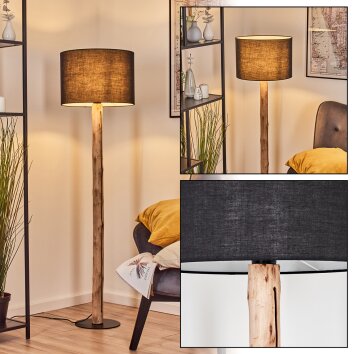 Bassagoda lampa stojąca kolory naturalne, czarny, 1-punktowy