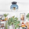 Koyoto lampa sufitowa, kula świetlna 20 cm niebeieski, przezroczysty, 1-punktowy