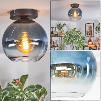 Koyoto lampa sufitowa, kula świetlna 20 cm niebeieski, przezroczysty, 1-punktowy