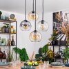 Koyoto lampa wisząca, kula świetlna, lampa wisząca bursztynowy, przezroczysty, przydymiony, 4-punktowe
