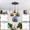 Koyoto lampa wisząca, kula świetlna, lampa wisząca 35 cm niebeieski, złoty, zielony, miedziany, 4-punktowe
