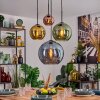 Koyoto lampa wisząca, kula świetlna, lampa wisząca 35 cm niebeieski, złoty, zielony, miedziany, 4-punktowe
