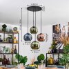 Koyoto lampa wisząca, kula świetlna, lampa wisząca niebeieski, zielony, miedziany, 4-punktowe