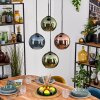 Koyoto lampa wisząca, kula świetlna, lampa wisząca niebeieski, zielony, miedziany, 4-punktowe