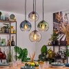 Koyoto lampa wisząca, kula świetlna, lampa wisząca bursztynowy, niebeieski, zielony, przezroczysty, przydymiony, 4-punktowe