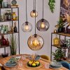 Koyoto lampa wisząca, kula świetlna, lampa wisząca 30 cm bursztynowy, przezroczysty, przydymiony, 4-punktowe