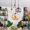 Koyoto lampa wisząca, kula świetlna, lampa wisząca 30 cm bursztynowy, przezroczysty, przydymiony, 4-punktowe